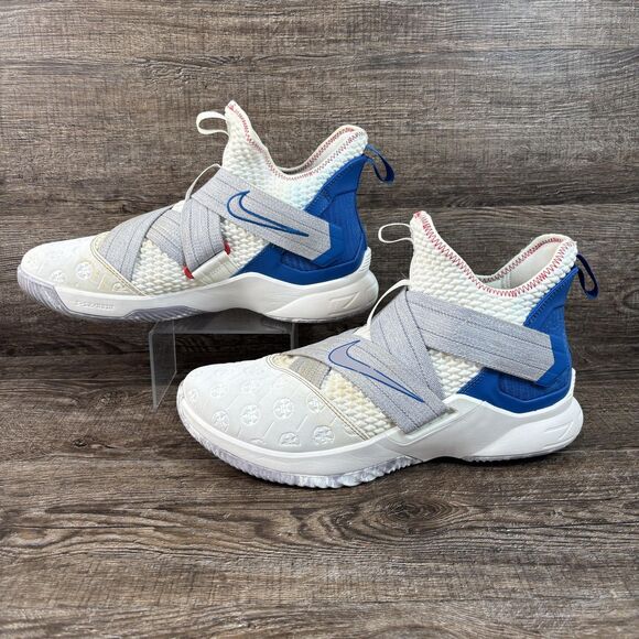 Nike LeBron Soldier 12 SFG Shoes Men's 12 White Blue Basketball AO2609-101 - Picture 2 of 8